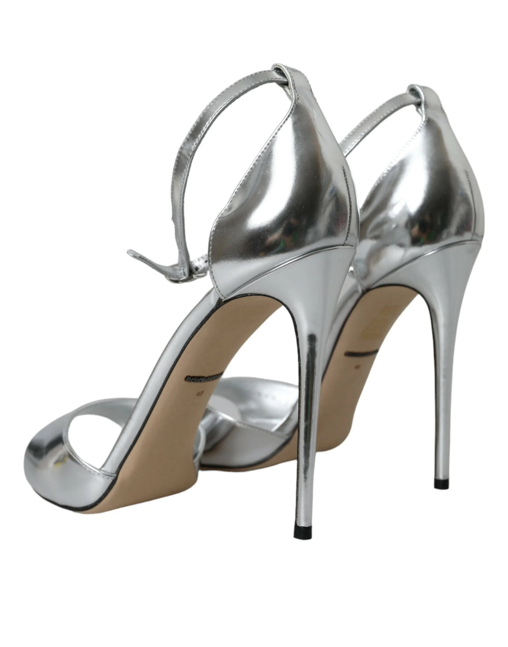 Dolce & Gabbana Silver KEIRA Leather Heels Sandals Shoes - EU40/US9.5