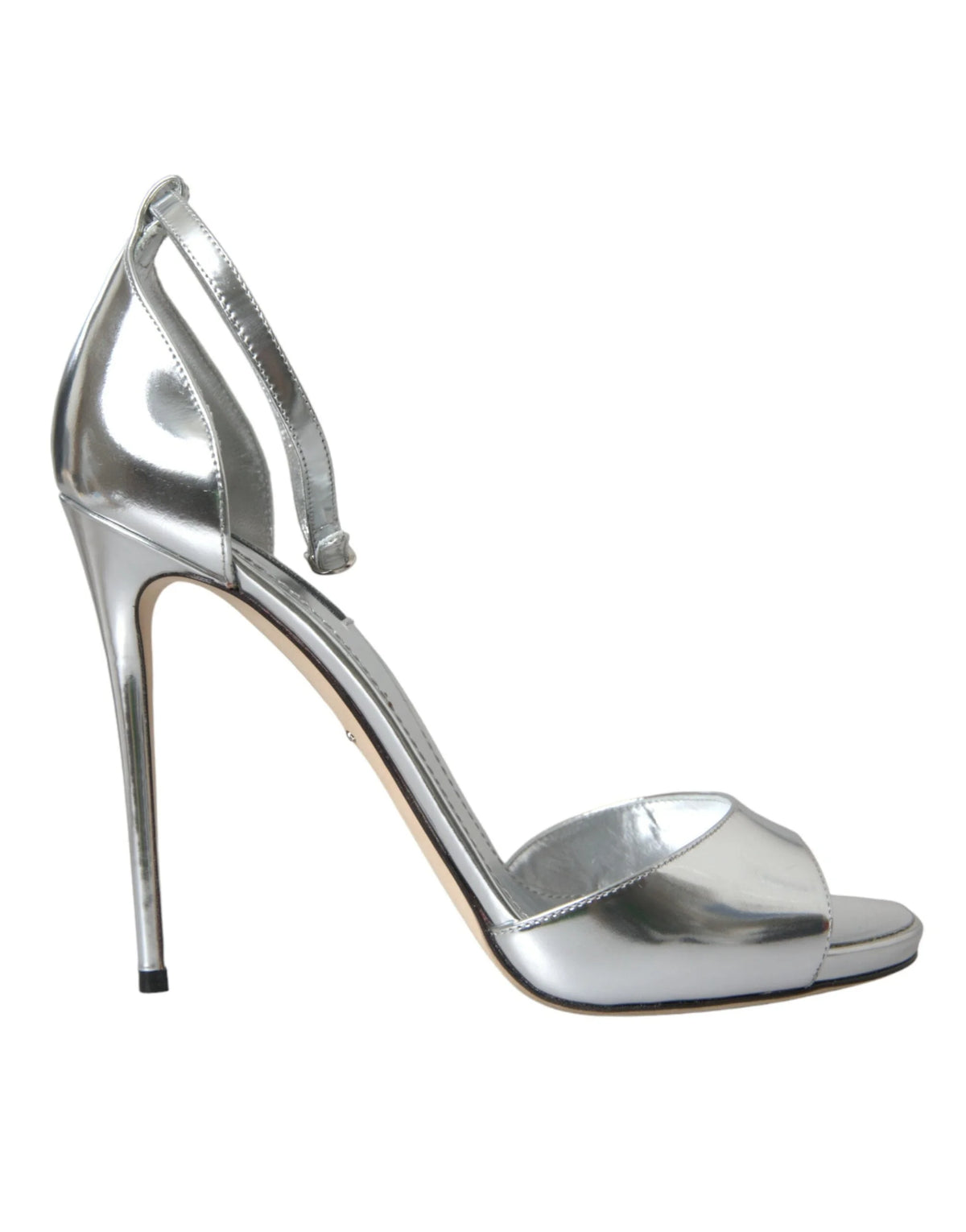Dolce & Gabbana Silver KEIRA Leather Heels Sandals Shoes - EU40/US9.5 - Sandals