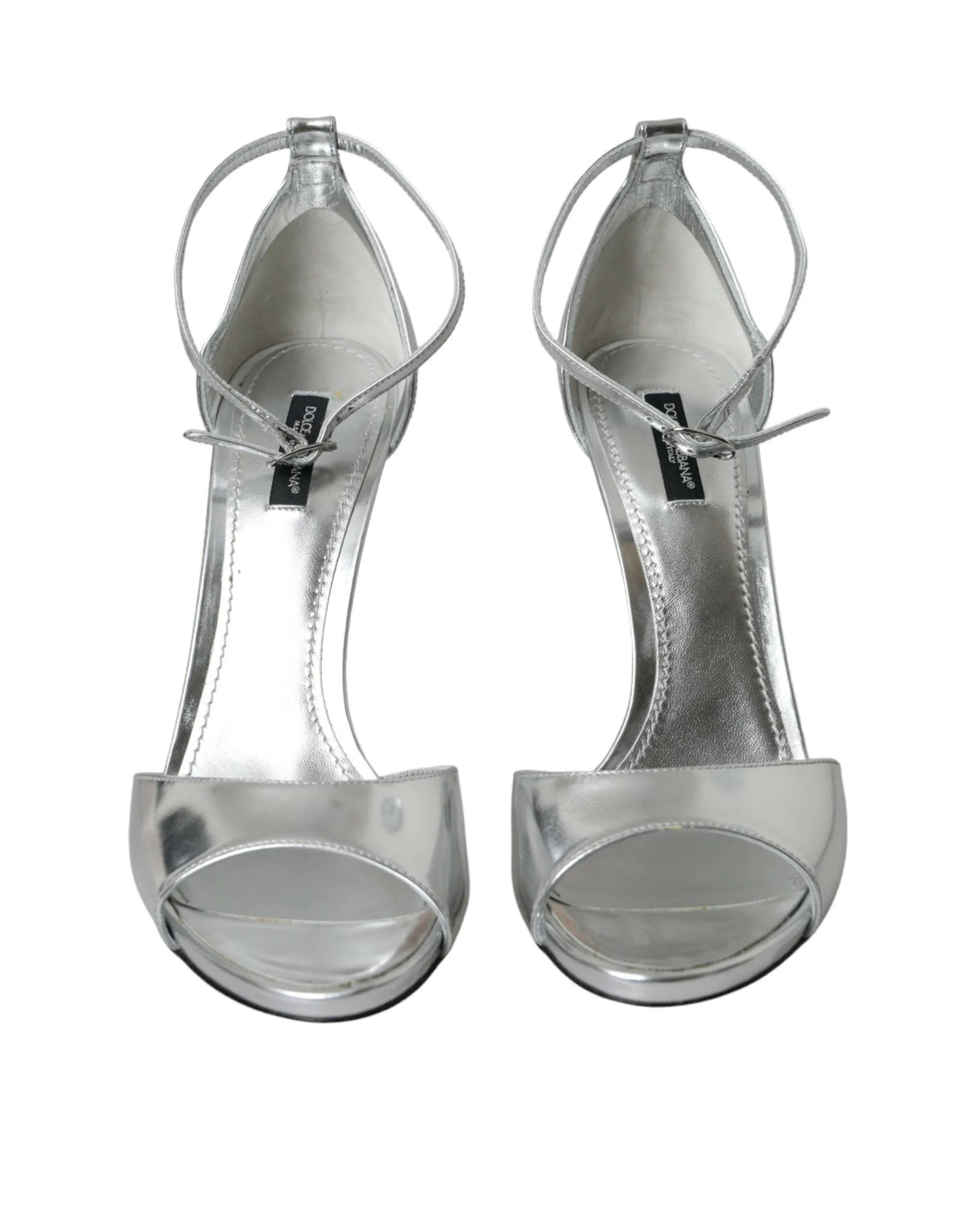 Dolce & Gabbana Silver KEIRA Leather Heels Sandals Shoes - EU40/US9.5
