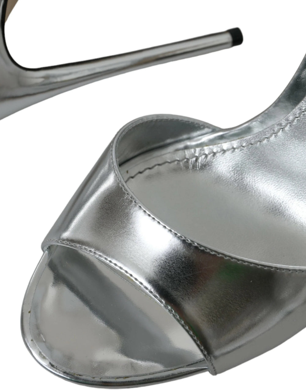 Dolce & Gabbana Silver KEIRA Leather Heels Sandals Shoes - EU40/US9.5