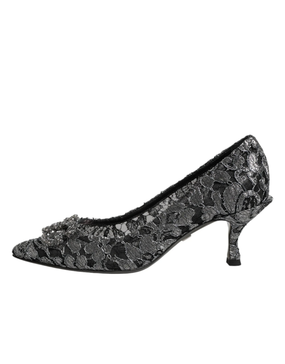 Dolce & Gabbana Silver Lace DG Amore Heels Pumps Shoes - EU35.5/US5
