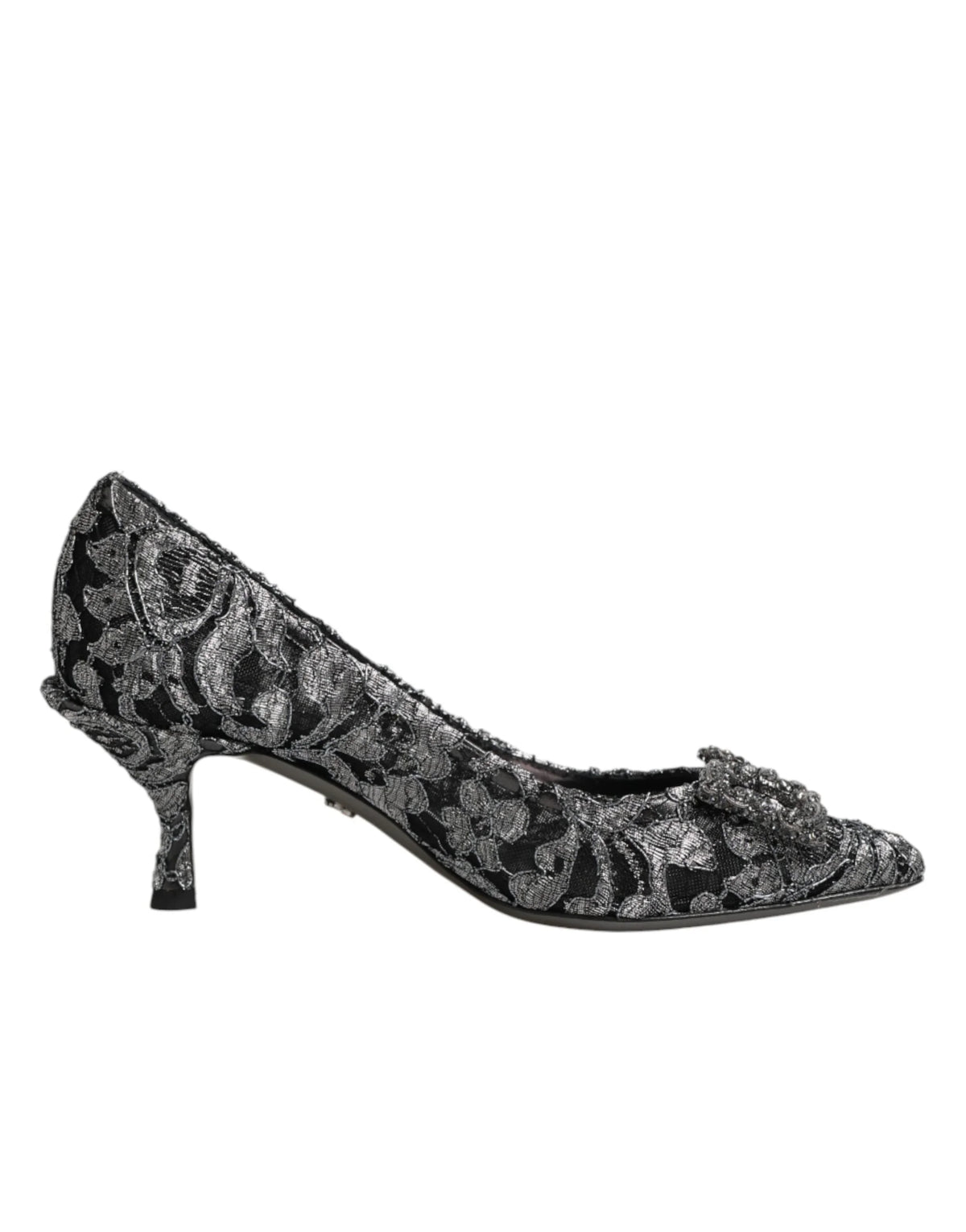 Dolce & Gabbana Silver Lace DG Amore Heels Pumps Shoes - EU35.5/US5