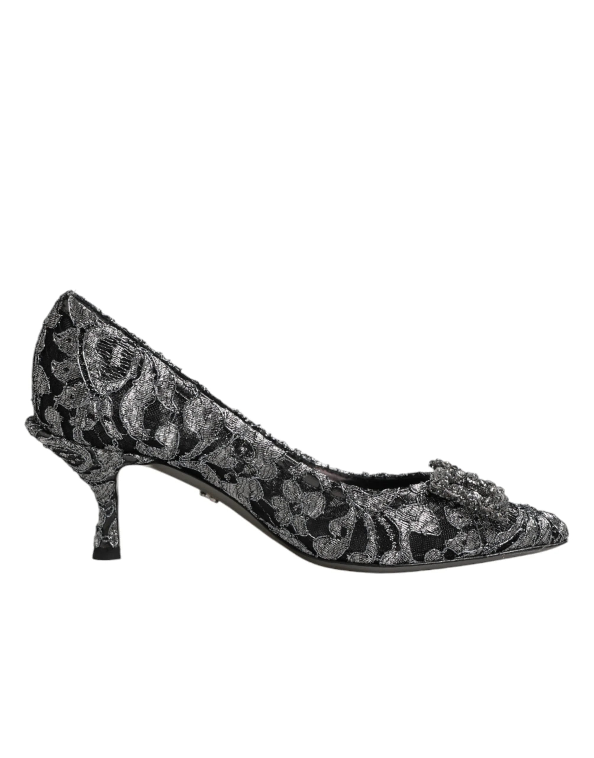 Dolce & Gabbana Silver Lace DG Amore Heels Pumps Shoes - EU35.5/US5
