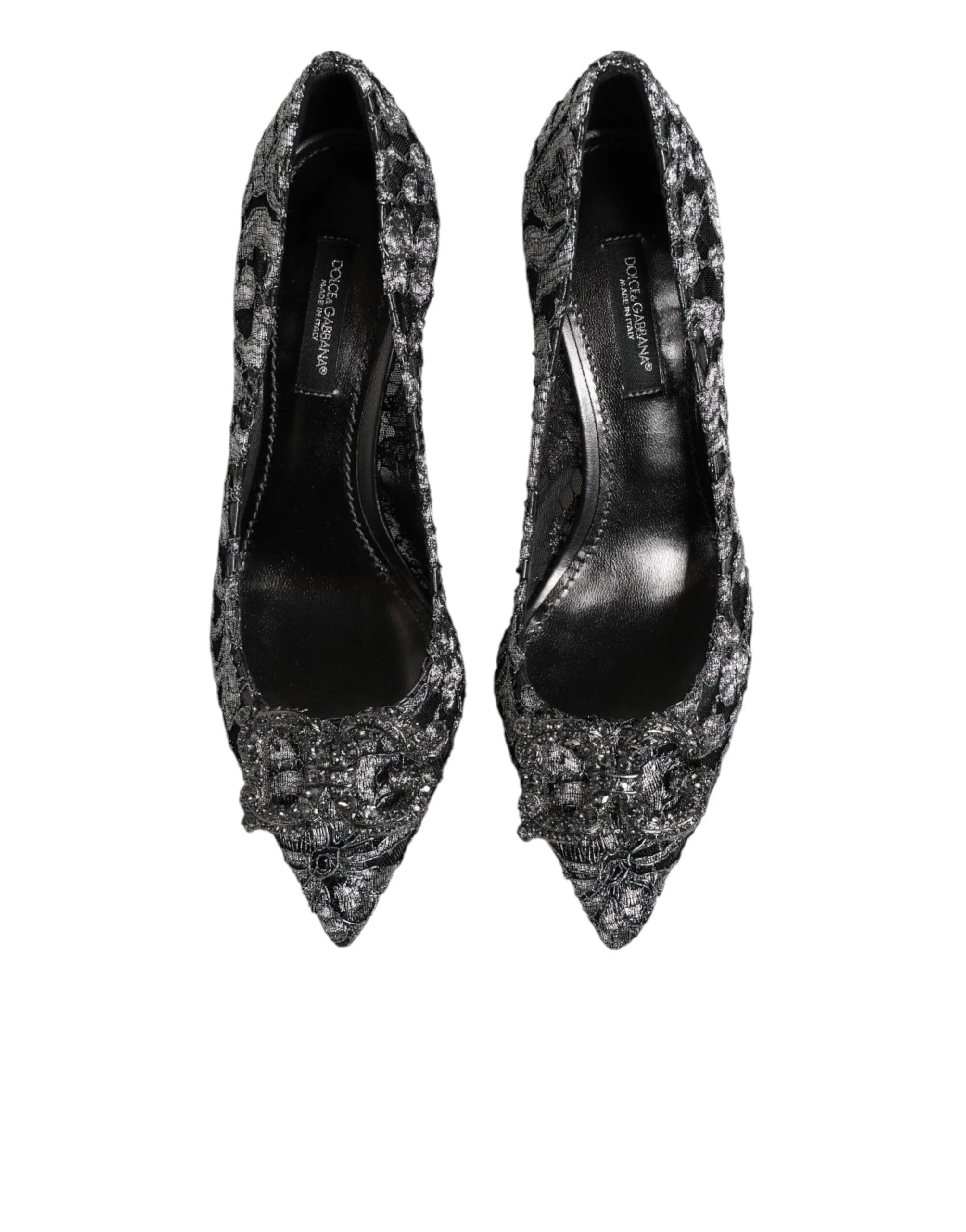 Dolce & Gabbana Silver Lace DG Amore Heels Pumps Shoes - EU35.5/US5