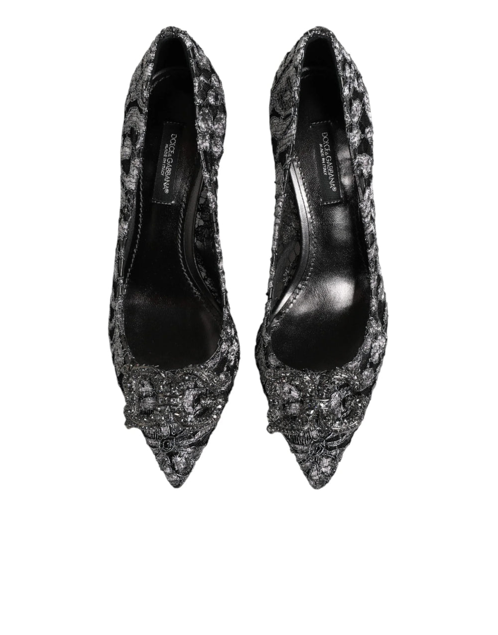 Dolce & Gabbana Silver Lace DG Amore Heels Pumps Shoes - EU35.5/US5