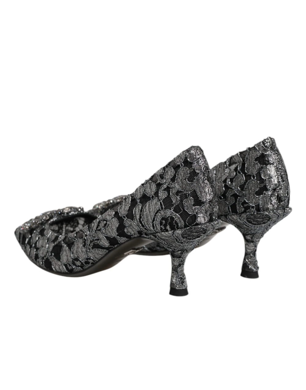Dolce & Gabbana Silver Lace DG Amore Heels Pumps Shoes - EU35.5/US5