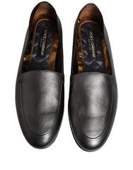 Dolce & Gabbana Silver Leather DG Logo Slip On Loafers Shoes - EU42/US9