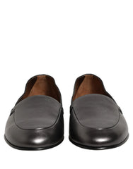 Dolce & Gabbana Silver Leather DG Logo Slip On Loafers Shoes - EU42/US9