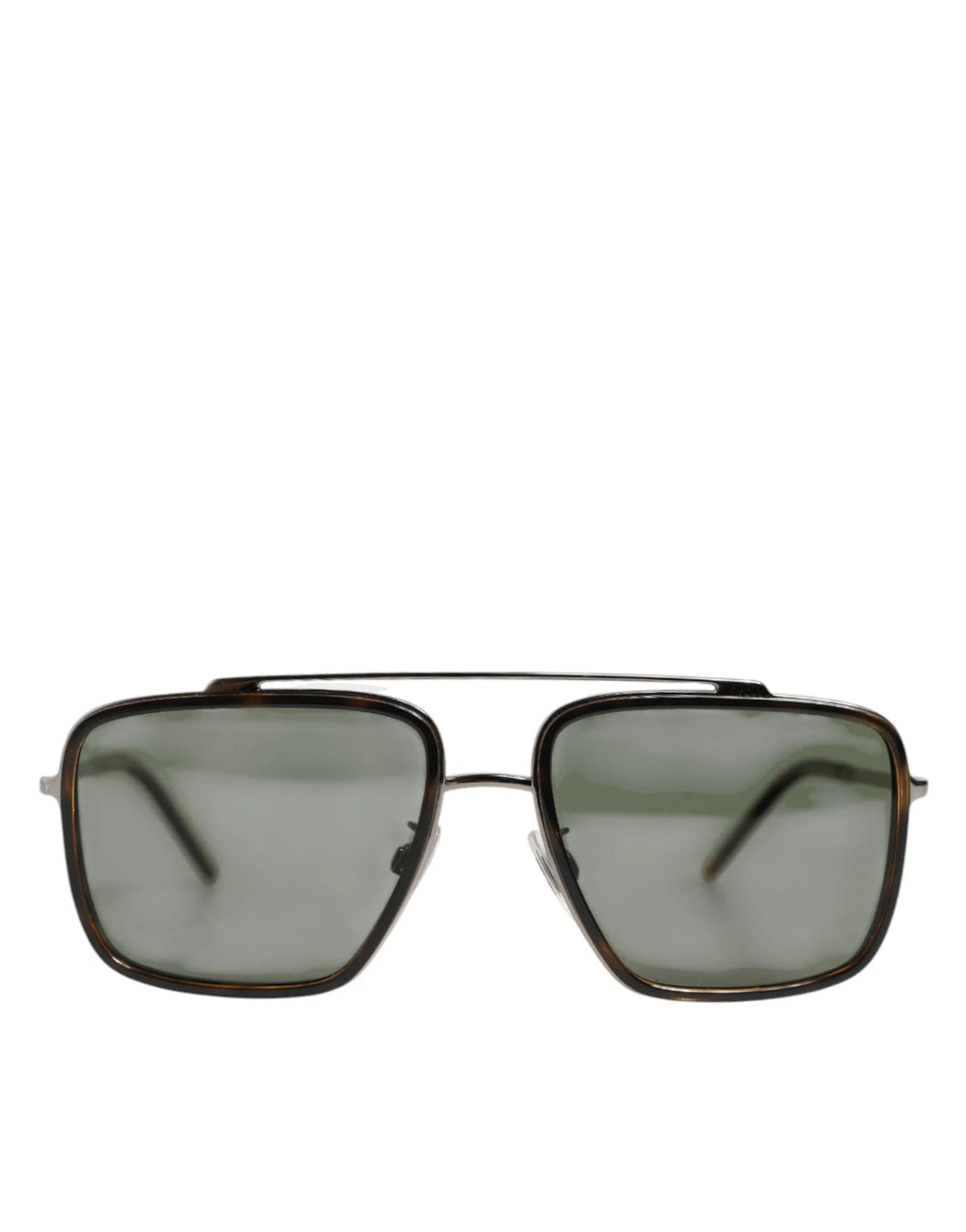 Dolce & Gabbana Silver Metal Frame Polarized Navigator Sunglasses - Sunglasses