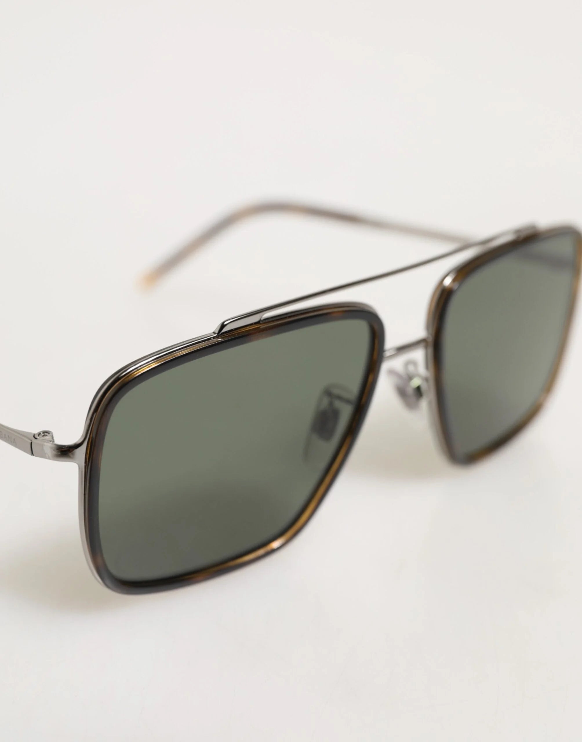 Dolce & Gabbana Silver Metal Frame Polarized Navigator Sunglasses - Sunglasses