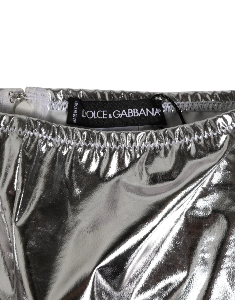 Dolce & Gabbana Silver Metallic High Waist Bikini Bottom Women Underwear - IT3 | M - Bikinis
