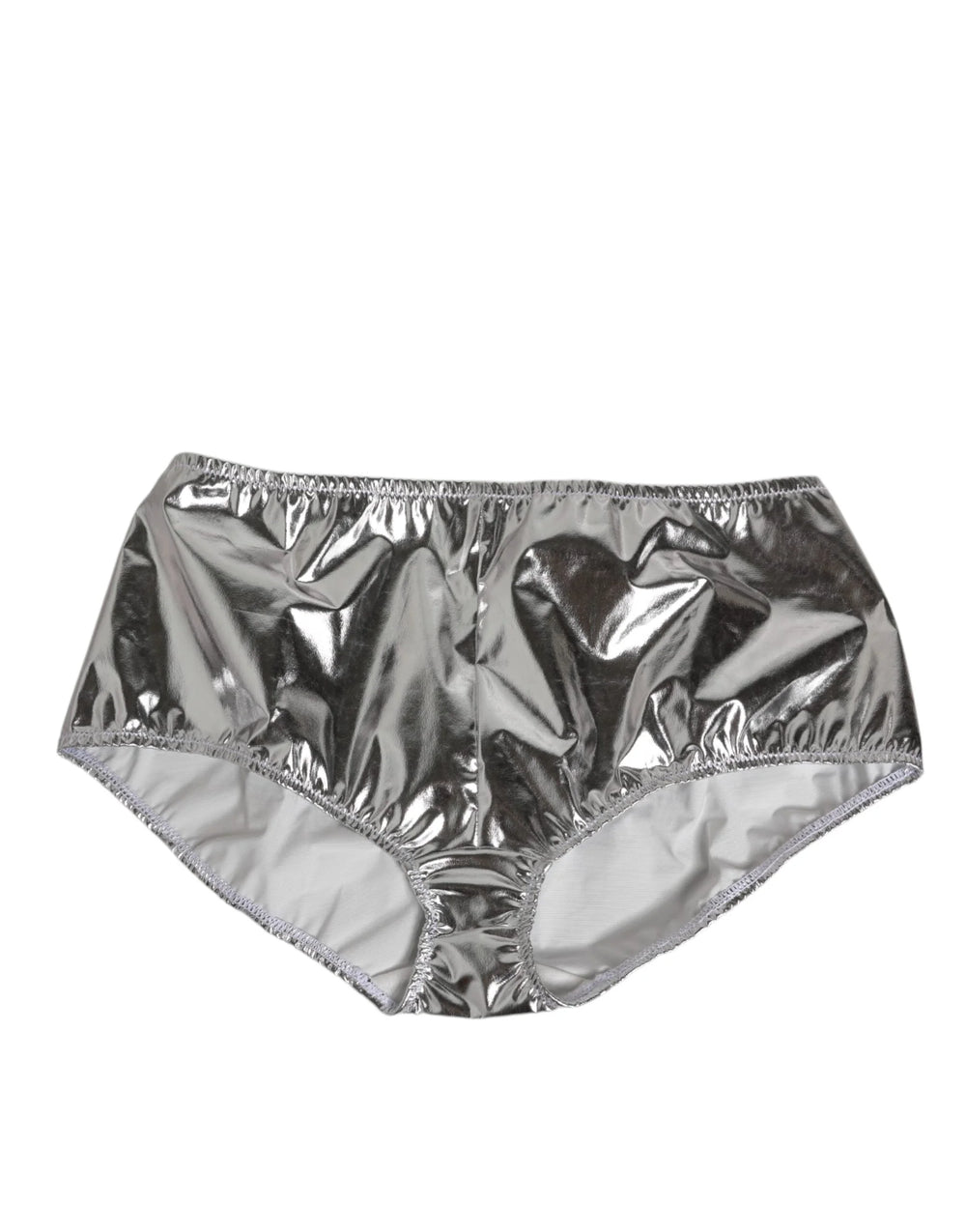 Dolce & Gabbana Silver Metallic High Waist Bikini Bottom Women Underwear - IT3 | M - Bikinis