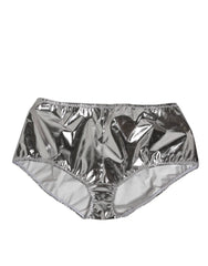 Dolce & Gabbana Silver Metallic High Waist Bikini Bottom Women Underwear - IT3 | M - Bikinis