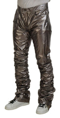 Dolce & Gabbana Silver Metallic Nylon Stretch Pants - Trousers