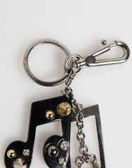 Dolce & Gabbana Silver Musical Note Key Holder Keychain Bag Charm Keyring - Keychains