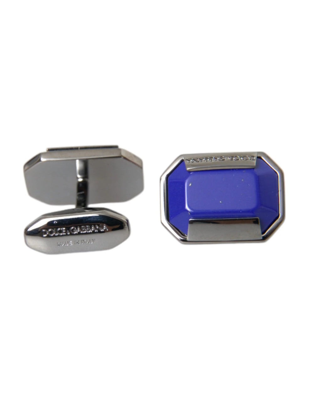 Dolce & Gabbana Silver Plated Brass Pin Crystal Cufflinks - Cufflinks
