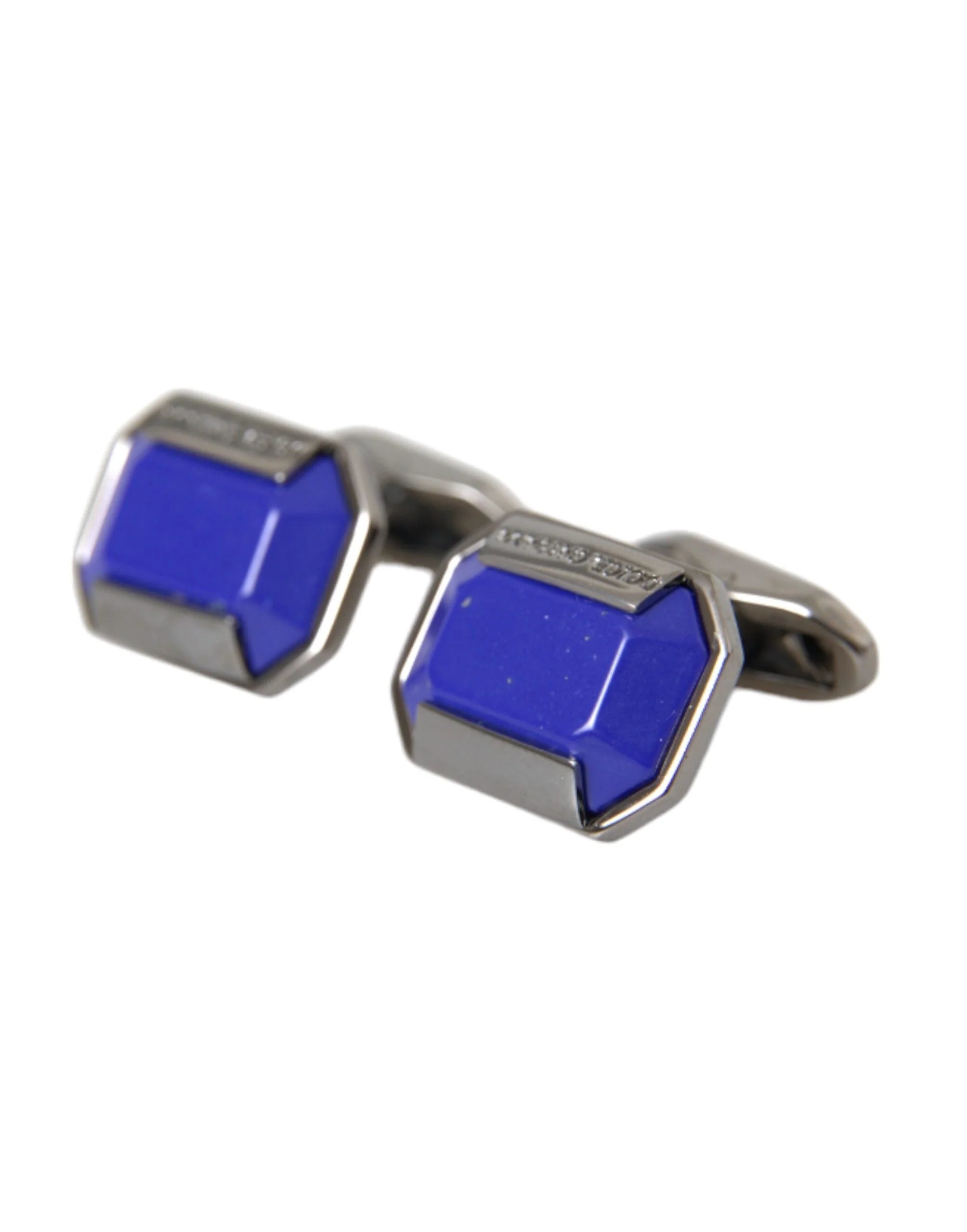 Dolce & Gabbana Silver Plated Brass Pin Crystal Cufflinks - Cufflinks