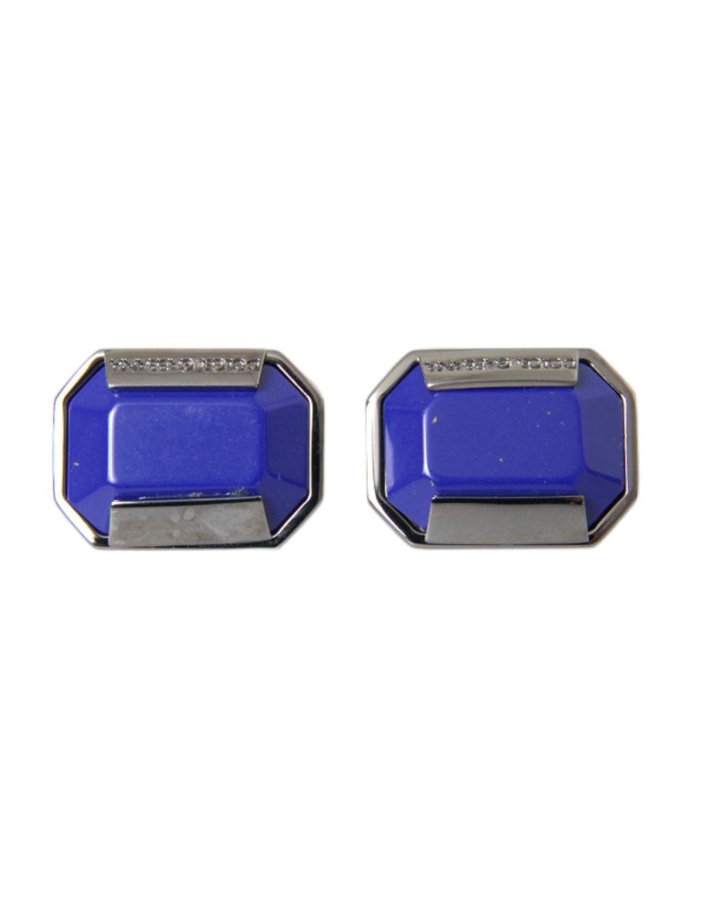 Dolce & Gabbana Silver Plated Brass Pin Crystal Cufflinks - Cufflinks
