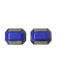 Dolce & Gabbana Silver Plated Brass Pin Crystal Cufflinks - Cufflinks
