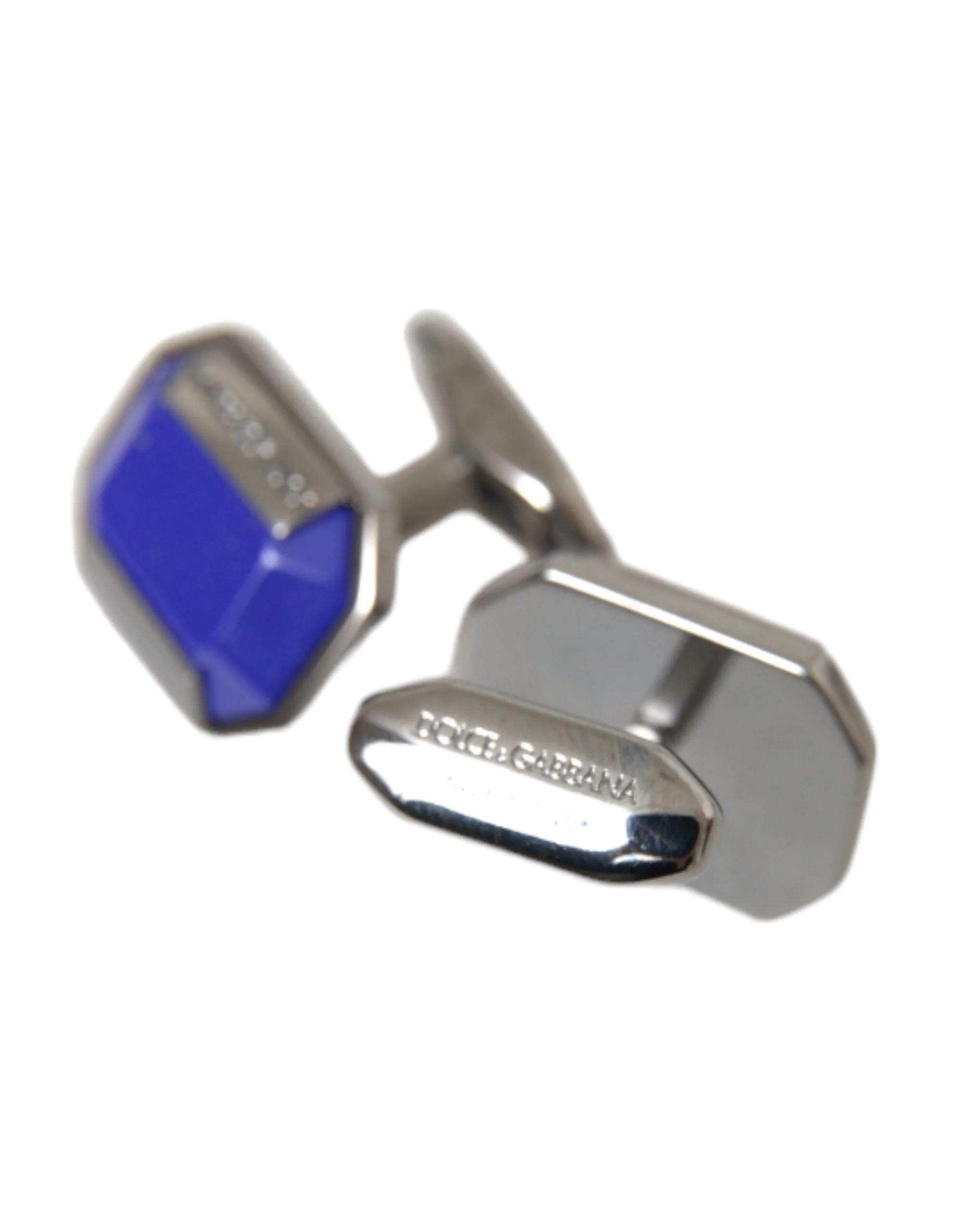 Dolce & Gabbana Silver Plated Brass Pin Crystal Cufflinks - Cufflinks