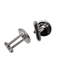 Dolce & Gabbana Silver Plated Brass Round Pin Men Cufflinks - Cufflinks