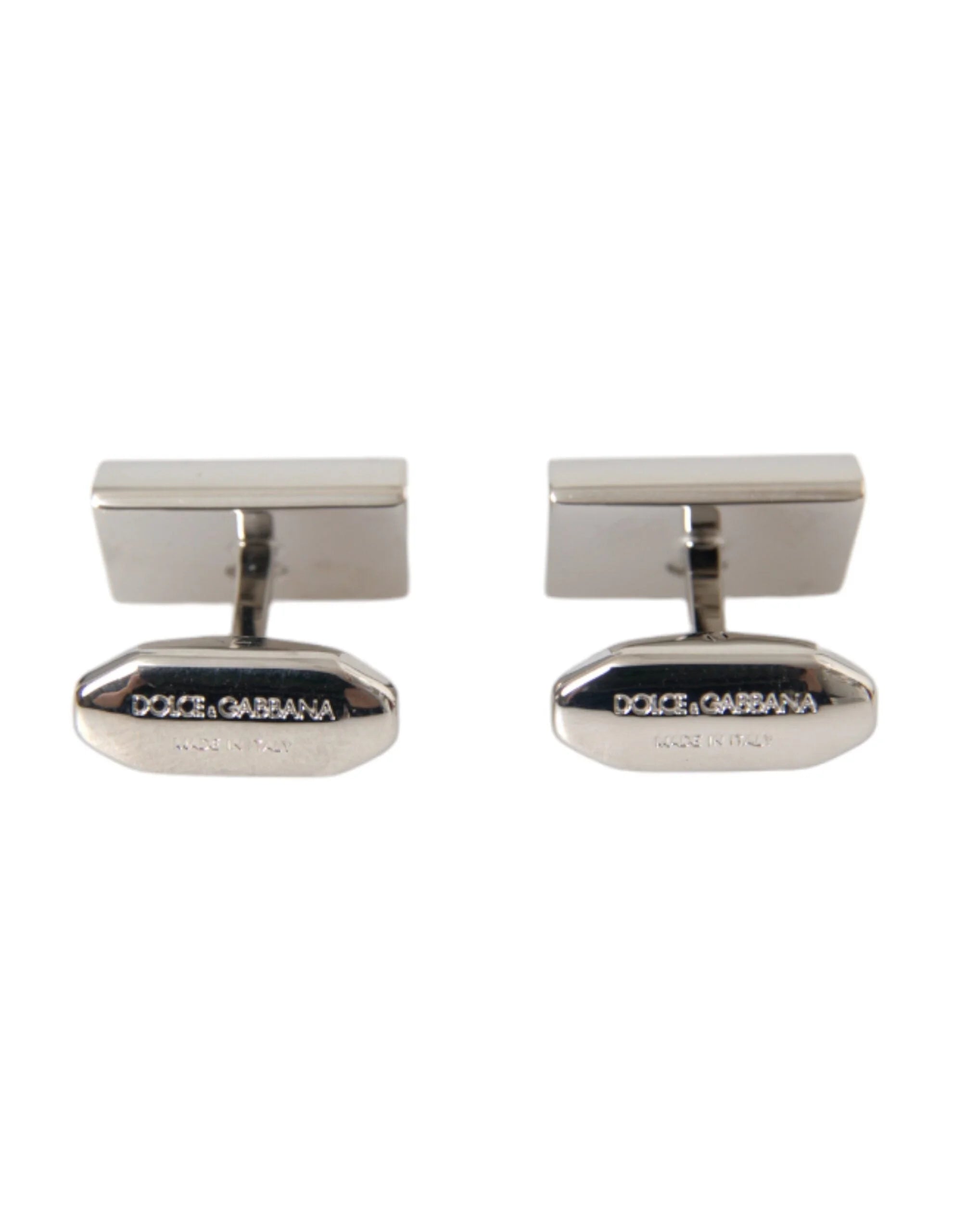 Dolce & Gabbana Silver Plated Metal Brass DG Logo Pin Cufflinks - Cufflinks