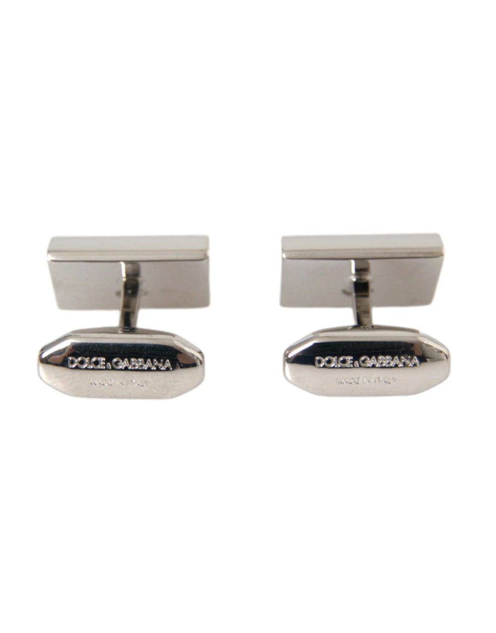 Dolce & Gabbana Silver Plated Metal Brass DG Logo Pin Cufflinks - Cufflinks
