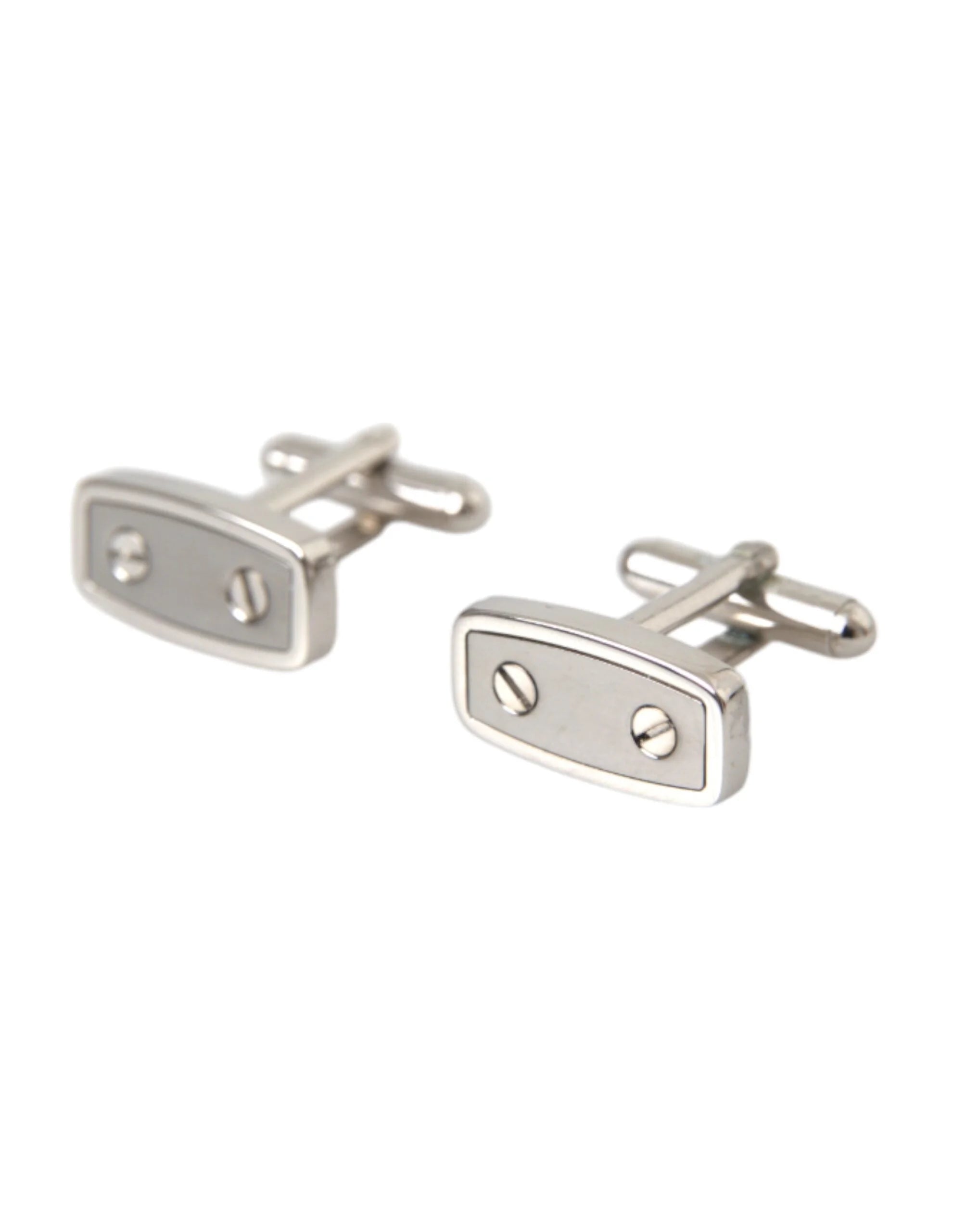 Dolce & Gabbana Silver Plated Metal Brass Pin Men Cufflinks - Cufflinks