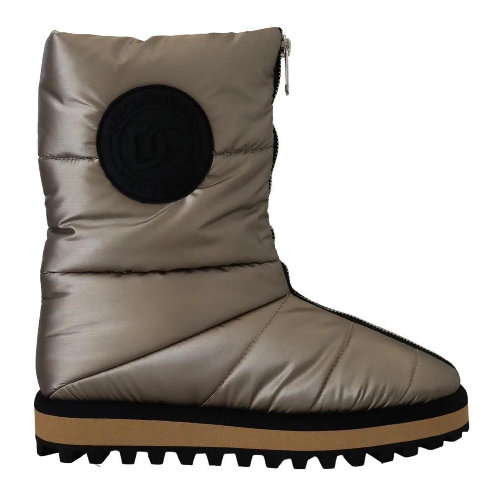 Dolce & Gabbana Silver Polyester Ankle Boots - EU44/US11