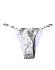 Dolce & Gabbana Silver Polyester Beachwear Bikini Bottom Swimwear - IT3 | M - Classic Bikinis