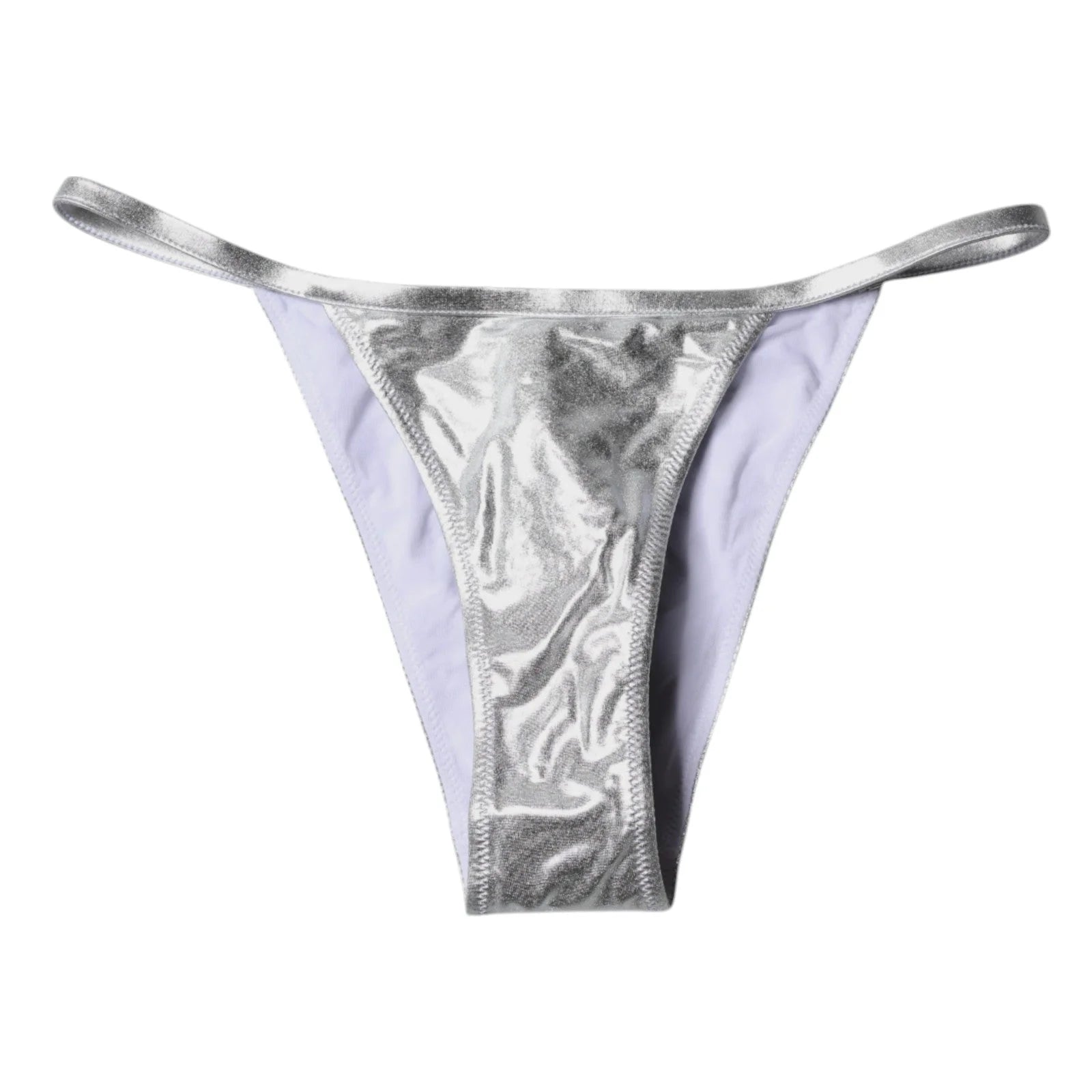 Dolce & Gabbana Silver Polyester Beachwear Bikini Bottom Swimwear - IT3 | M - Classic Bikinis