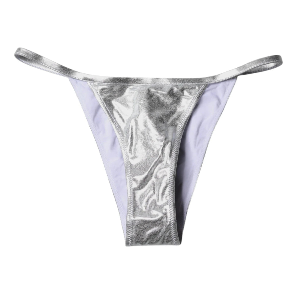 Dolce & Gabbana Silver Polyester Beachwear Bikini Bottom Swimwear - IT3 | M - Classic Bikinis