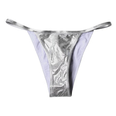 Dolce & Gabbana Silver Polyester Beachwear Bikini Bottom Swimwear - IT3 | M - Classic Bikinis