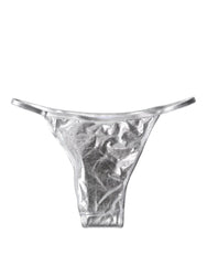 Dolce & Gabbana Silver Polyester Beachwear Bikini Bottom Swimwear - IT3 | M - Classic Bikinis