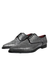 Dolce & Gabbana Silver Polyurethane Derby Formal Dress Shoes - EU43/US10 - Shoes