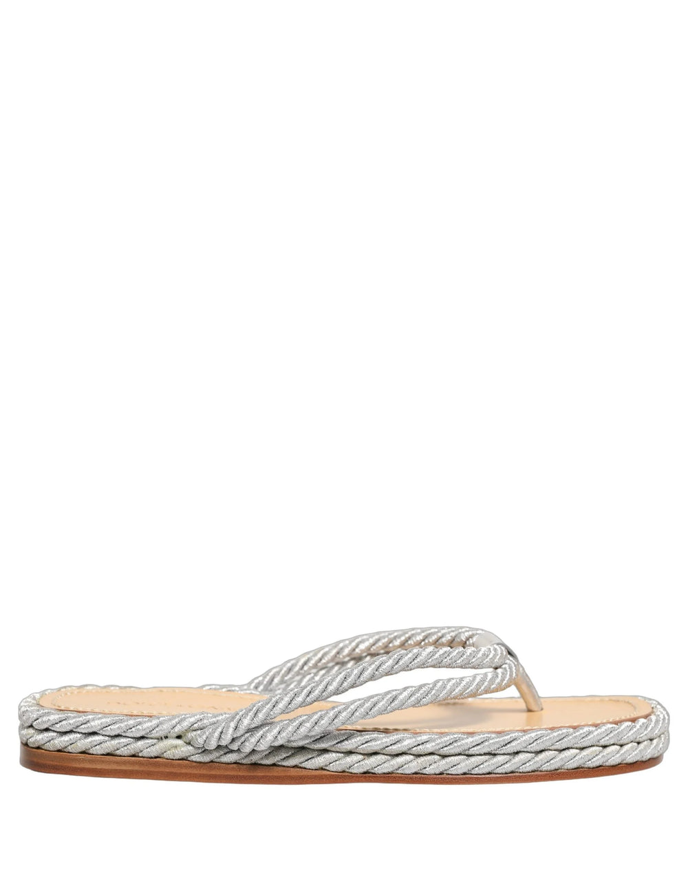 Sandalias tipo chancla Dolce & Gabbana plateadas de cuerda – EU44/US11