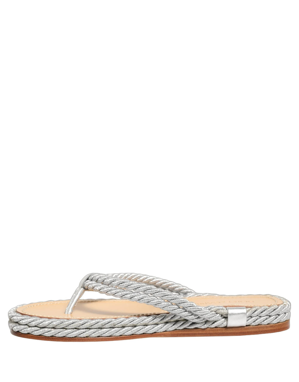 Sandalias tipo chancla Dolce & Gabbana plateadas de cuerda – EU44/US11