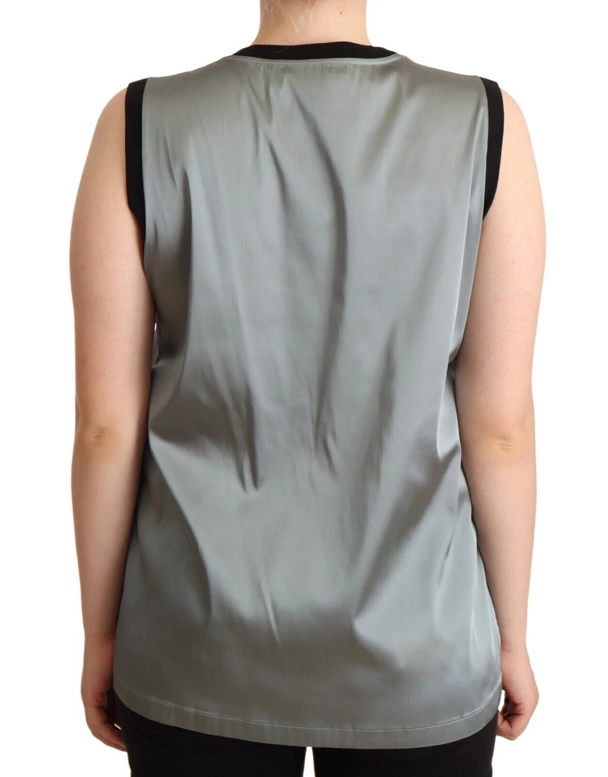 Dolce & Gabbana Silver Round Neck Sleeveless Casual Tank Top - IT48|XXL - Tank Tops