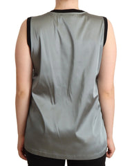 Dolce & Gabbana Silver Round Neck Sleeveless Casual Tank Top - IT48|XXL - Tank Tops