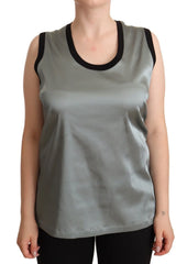 Dolce & Gabbana Silver Round Neck Sleeveless Casual Tank Top - IT48|XXL - Tank Tops