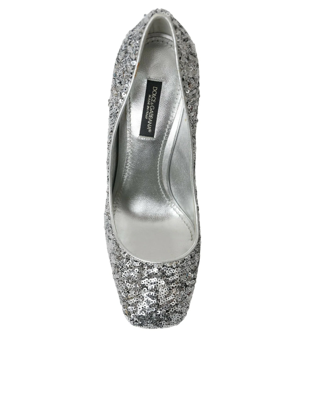 Dolce & Gabbana Silver Sequin Embellished Heels Pumps Shoes - Heels