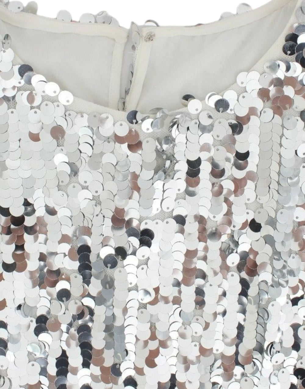 Dolce & Gabbana Silver Sequined Crewneck Blouse T-shirt Top - Blouses