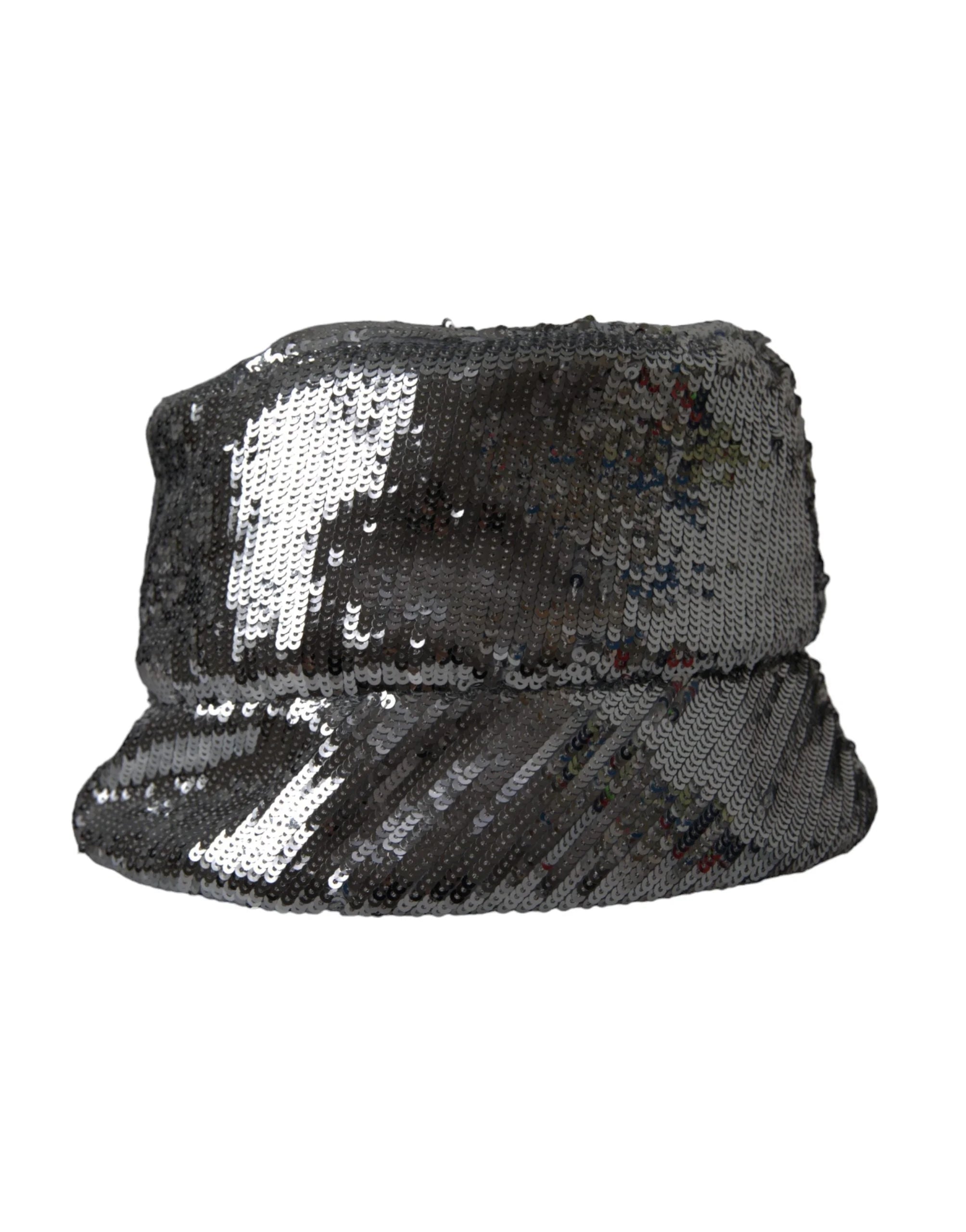 Dolce & Gabbana Silver Sequined Nylon Bucket Hat Men - 60 cm|XL - Bucket Hats