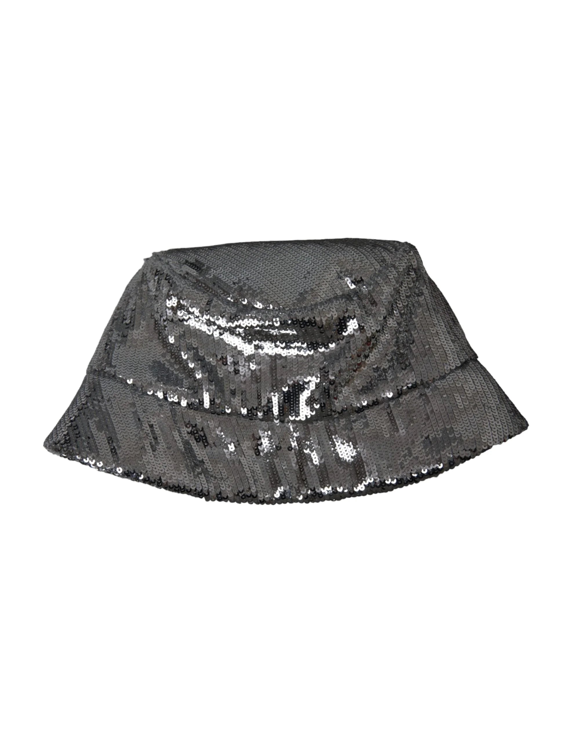 Dolce & Gabbana Silver Sequined Nylon Bucket Hat Men - 60 cm|XL - Bucket Hats