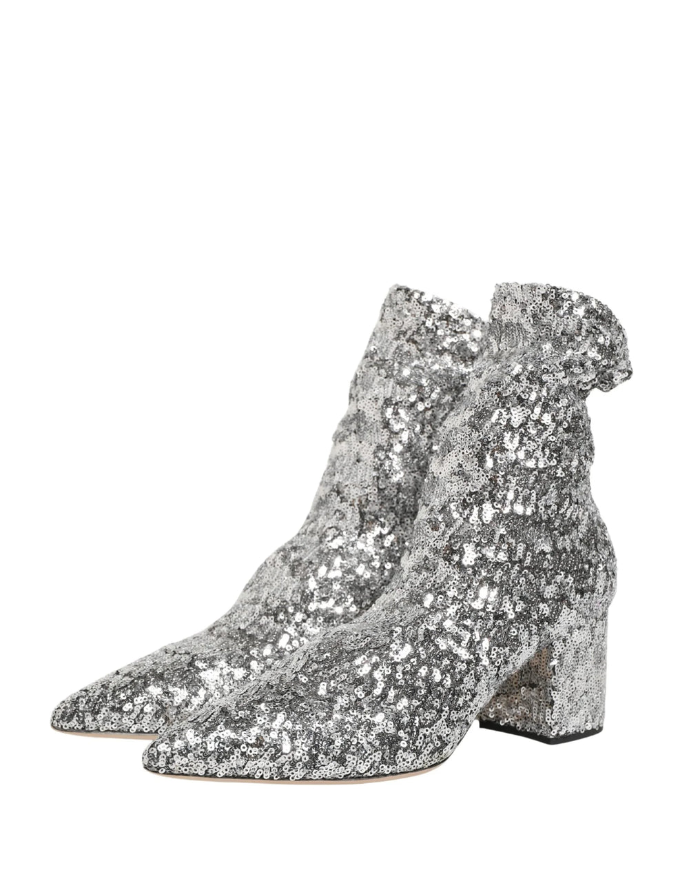 Dolce & Gabbana Botas Curtas com Lantejoulas Prateadas - Botas