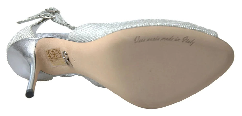 Dolce & Gabbana Silver Shimmers Sandals Heel Pumps Shoes