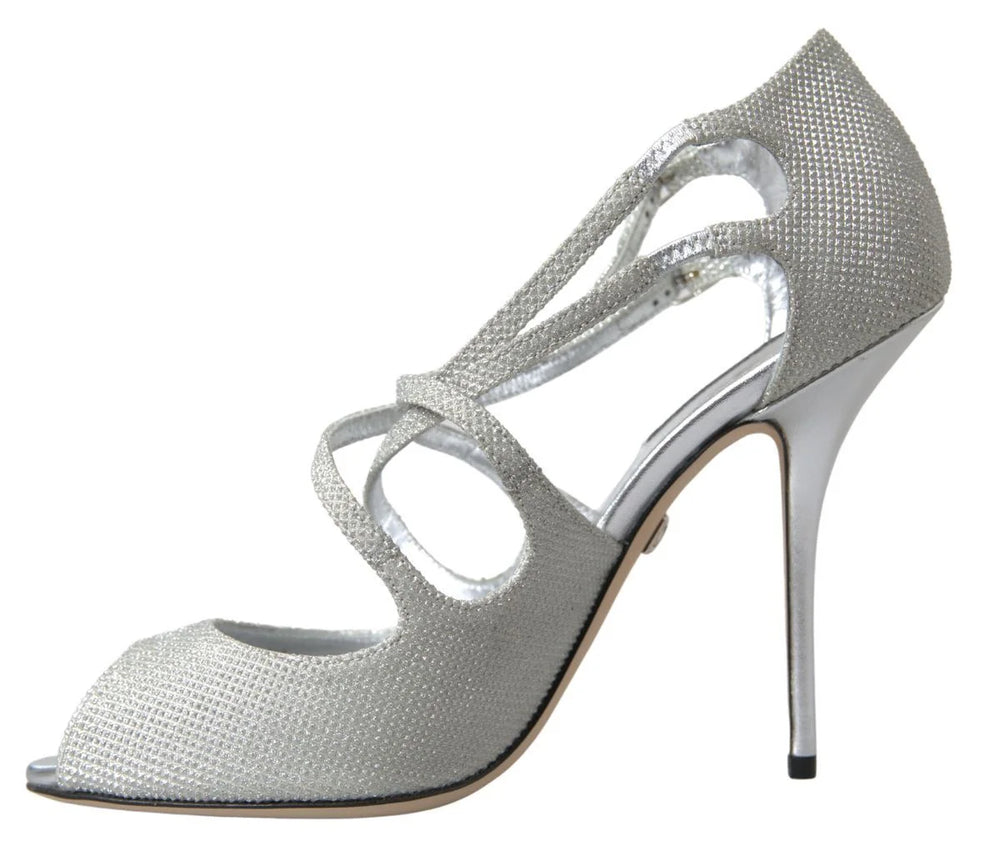 Dolce & Gabbana Silver Shimmers Sandals Heel Pumps Shoes - Heels
