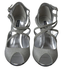 Dolce & Gabbana Silver Shimmers Sandals Heel Pumps Shoes - Heels