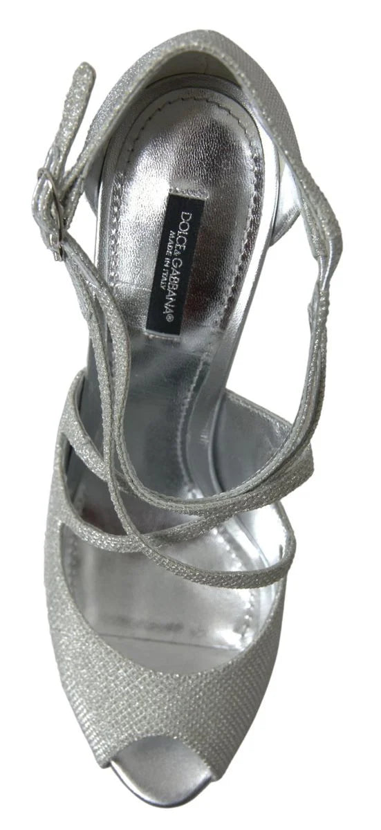 Dolce & Gabbana Silver Shimmers Sandals Heel Pumps Shoes - Heels