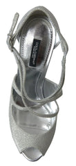 Dolce & Gabbana Silver Shimmers Sandals Heel Pumps Shoes - Heels